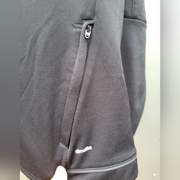 Adidas full zip up jacket / warm up , black size Large in great shape - Picture 2 of 4
